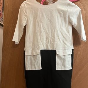 Girl’s NWT Fraze Black and White Linen Dress size 8